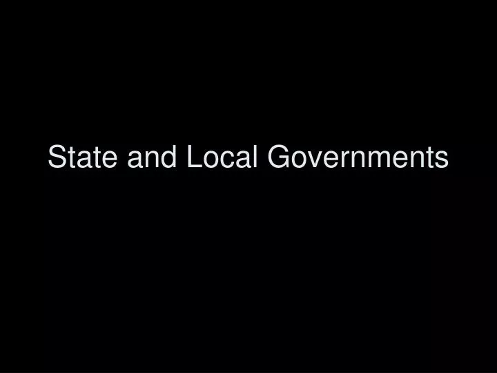 state and local governments