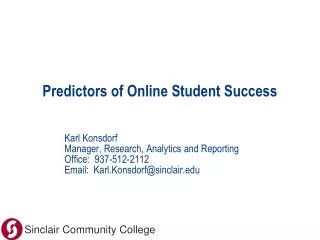 Predictors of Online Student Success