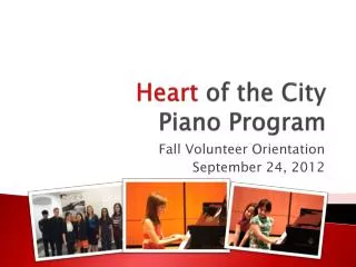 Heart of the City Piano Program