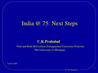India @ 75: Next Steps