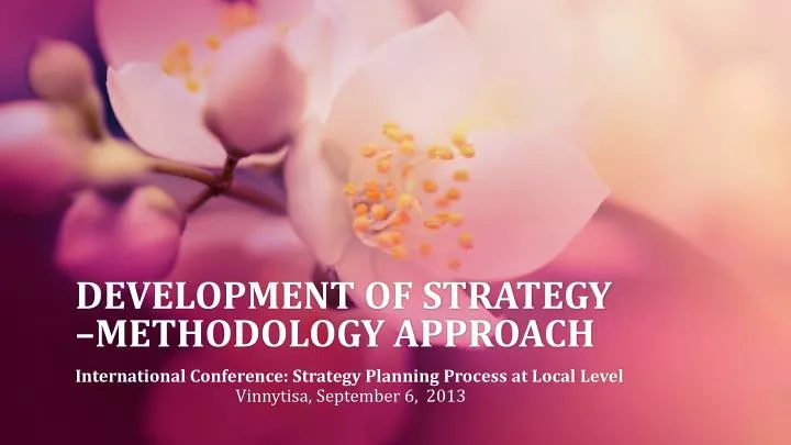 development of strategy methodology approach