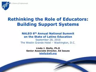 Rethinking the Role of Educators: Building Support Systems
