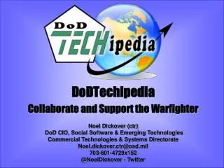 DoDTechipedia Collaborate and Support the Warfighter