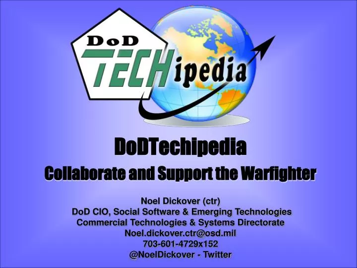dodtechipedia collaborate and support the warfighter