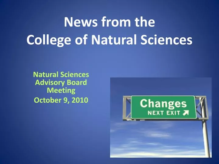 news from the college of natural sciences