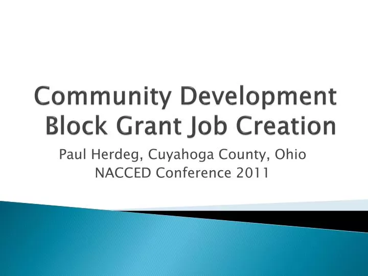 community development block grant job creation