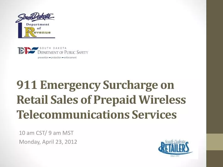 911 emergency surcharge on retail sales of prepaid wireless telecommunications services