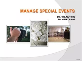 MANAGE SPECIAL EVENTS