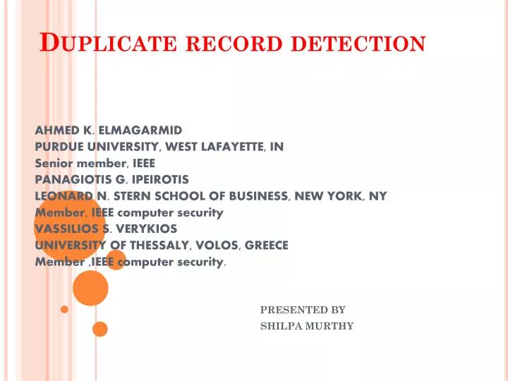 duplicate record detection