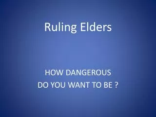 Ruling Elders
