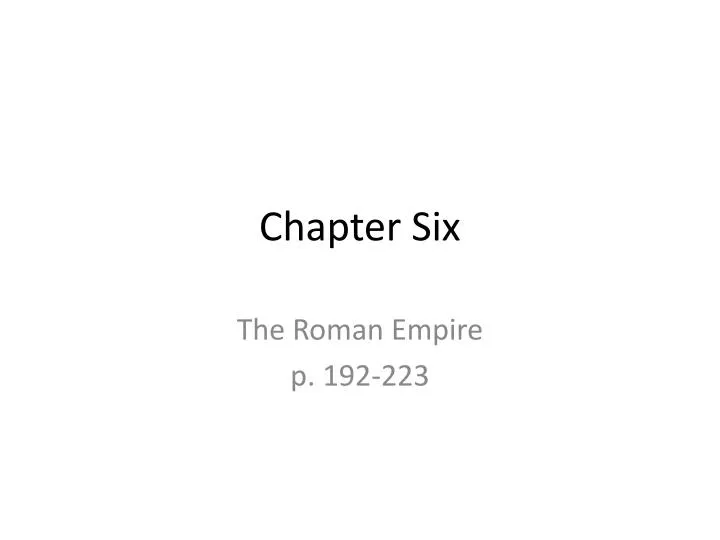 chapter six