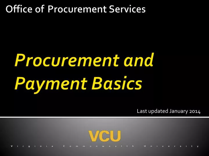 procurement and payment basics