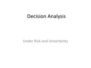 Decision Analysis