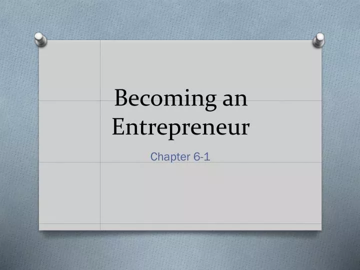 becoming an entrepreneur