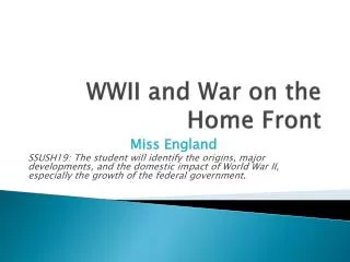 WWII and War on the Home Front