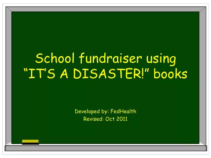 school fundraiser using it s a disaster books