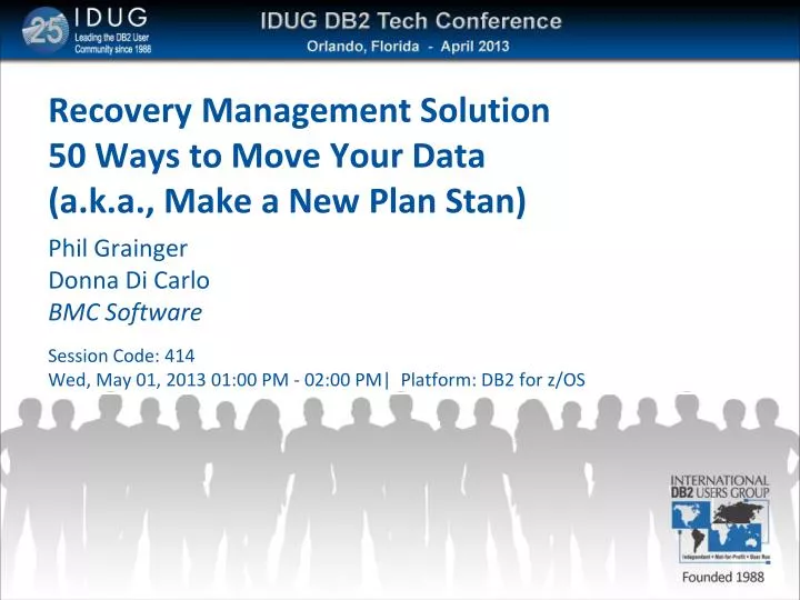 recovery management solution 50 ways to move your data a k a make a new plan stan