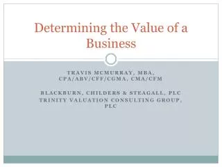 Determining the Value of a Business