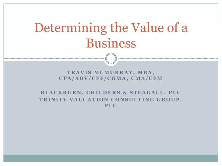 determining the value of a business