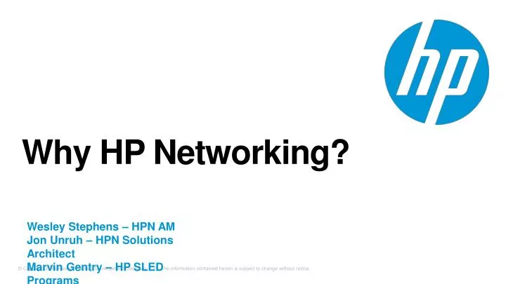 why hp networking