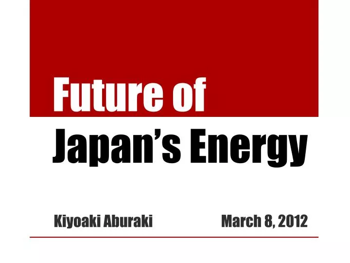 future of japan s energy