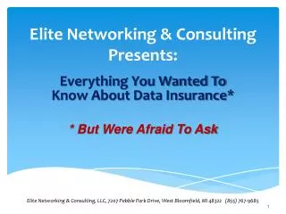 Elite Networking &amp; Consulting Presents: