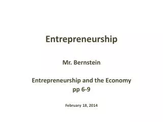 Entrepreneurship