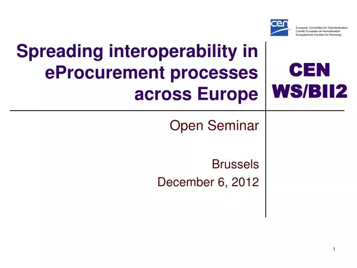 spreading i nteroperability in eprocurement processes across europe