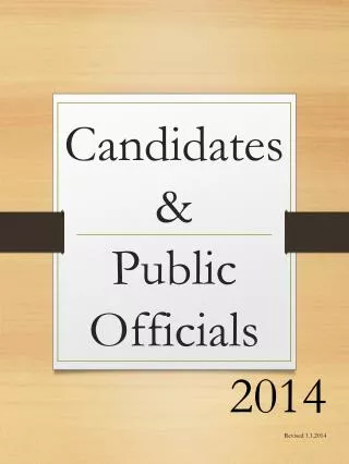 Candidates &amp; Public Officials