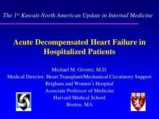 Acute Decompensated Heart Failure in Hospitalized Patients