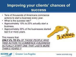 Tens of thousands of Americans commence actions to start a business every year . What is the success rate ?