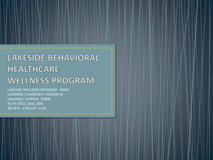 lakeside behavioral healthcare wellness program