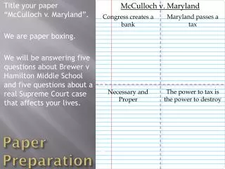paper preparation