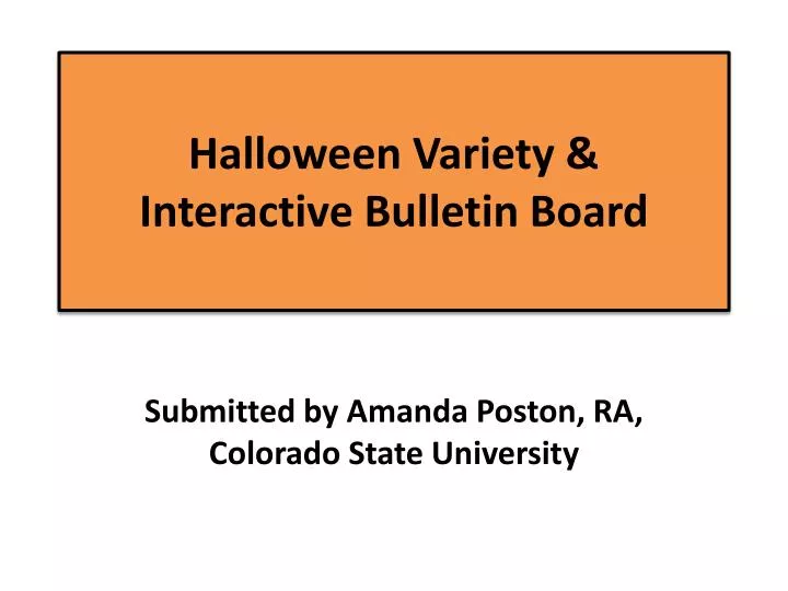 halloween variety interactive bulletin board