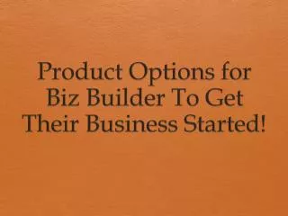 Product Options for Biz Builder To Get Their Business Started!