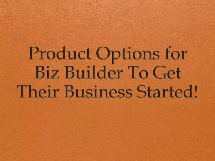 product options for biz builder to get their business started