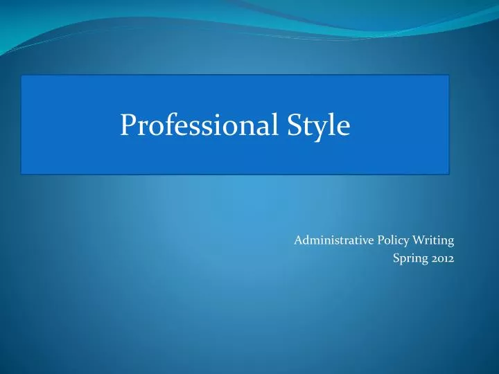 professional style