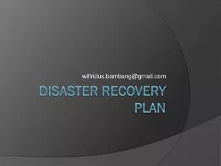 Disaster Recovery Plan