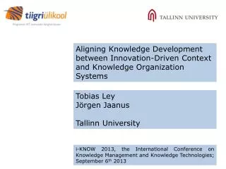 Aligning Knowledge Development between Innovation-Driven Context and Knowledge Organization Systems
