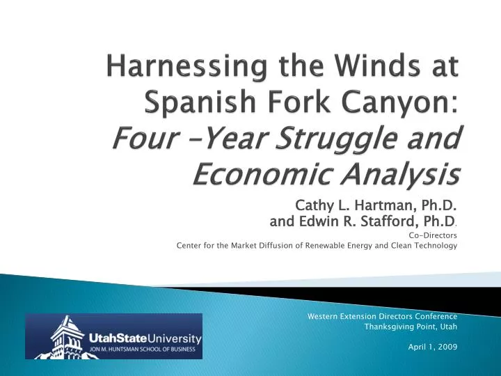 harnessing the winds at spanish fork canyon four year struggle and economic analysis