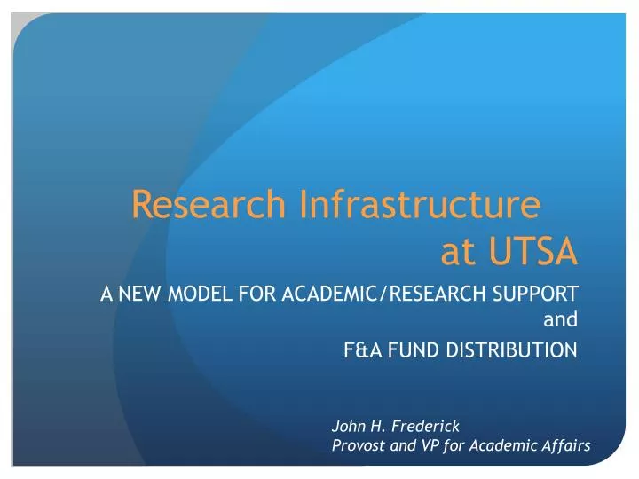 research infrastructure at utsa