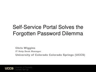 Self-Service Portal Solves the Forgotten Password Dilemma