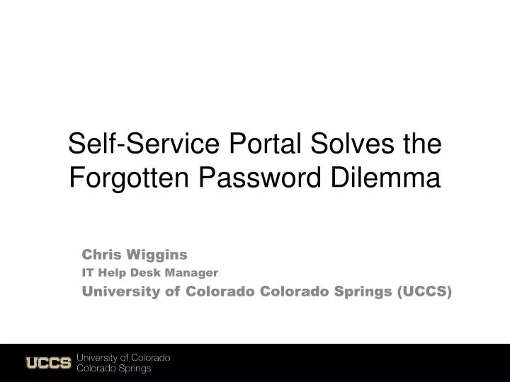 self service portal solves the forgotten password dilemma
