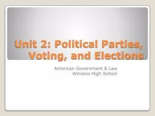 Unit 2: Political Parties, Voting, and Elections