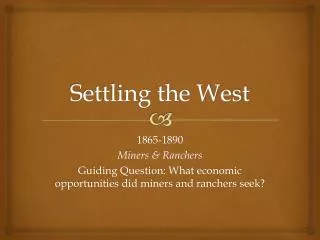 settling the west