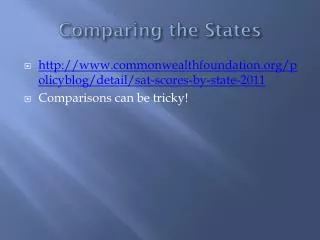 Comparing the States