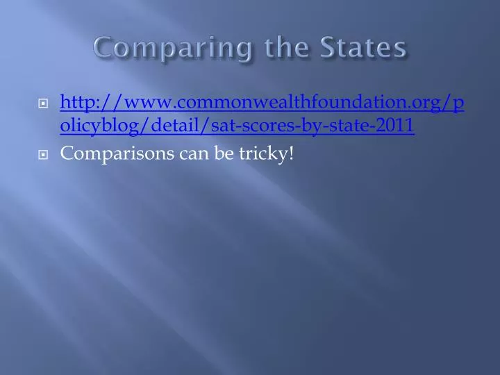 comparing the states