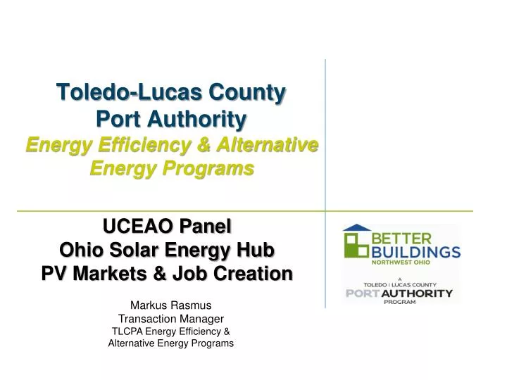 toledo lucas county port authority energy efficiency alternative energy programs