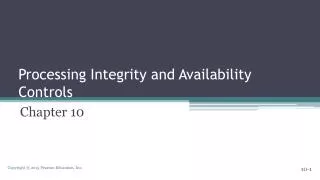 Processing Integrity and Availability Controls