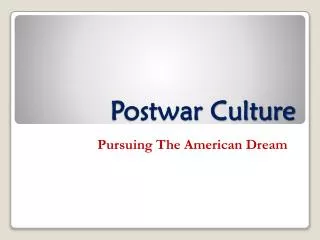 Postwar Culture